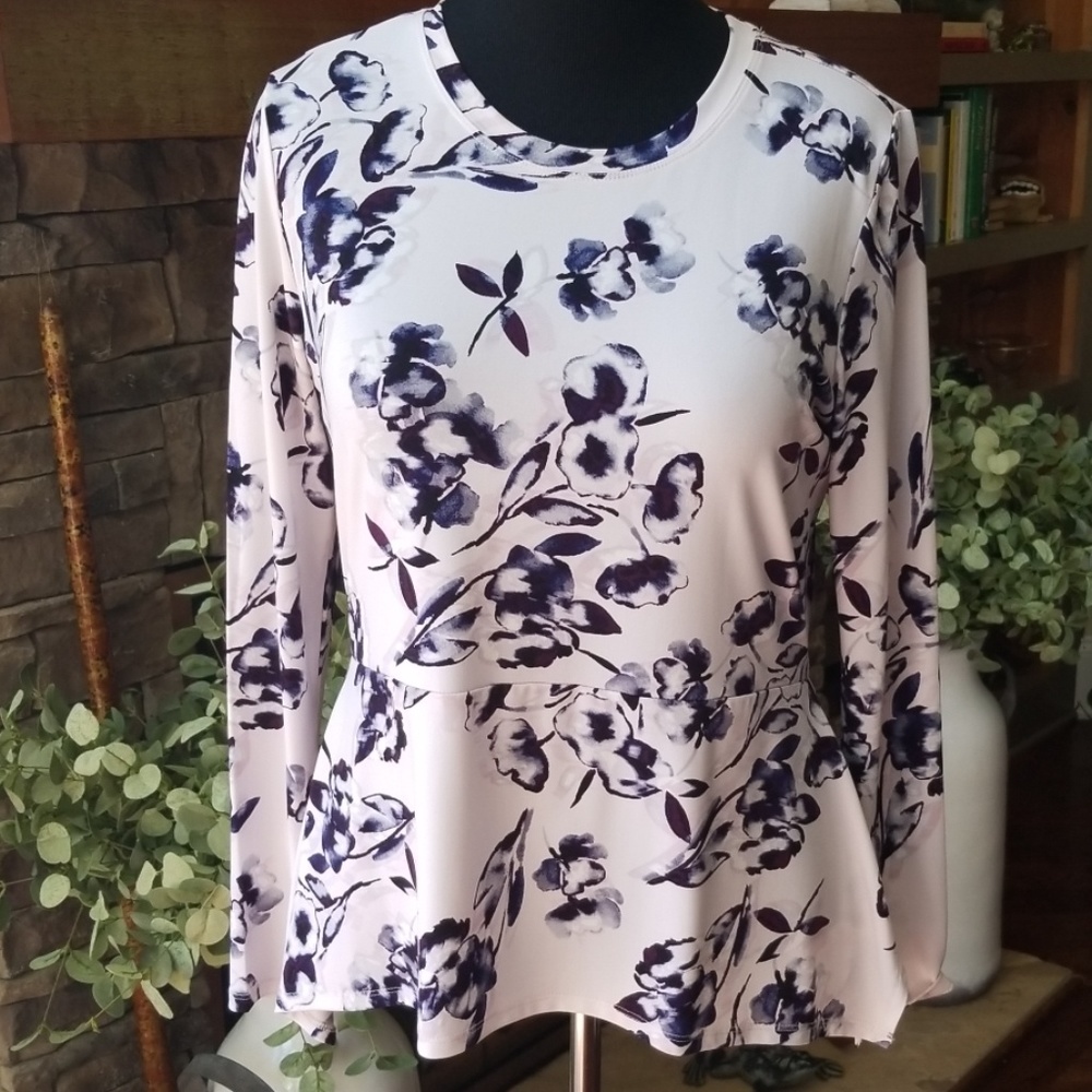 Ivanka Trump | Floral Peplum Hem Top